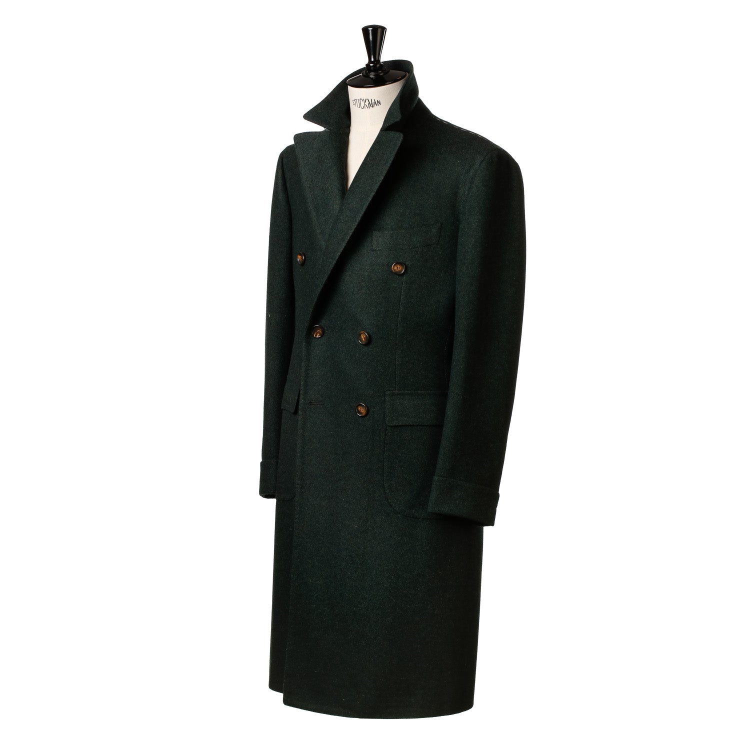 Double Breasted Coat "Spettacolo Verde" made of finest Merino Lambswool - purely handmade